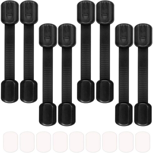 Black 8 Pack Black Child/Baby Safety Cabinet Locks - Maveek Adjustable Strap Baby Proof Latches wi, 1, 기타