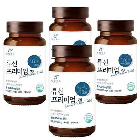 [빌립푸드] 류신 단백질 프리미엄 6 000mg, 60정, 4개