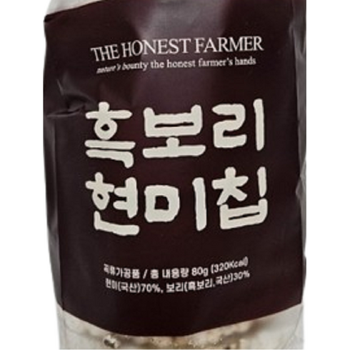 정직한농부 흑보리 현미칩 25봉, 1개, 80g
