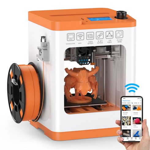 3d프린터 - WEEFUN 3D 프린터 Tina2S fdm 3D 프린터 자동 베드 레벨링 기능 탑재 고정밀 인쇄 고속 인쇄 정전 복귀 탈착식 PEI 스프링 스틸 플랫폼 WIFI 연결 기능, Orange, 오렌지