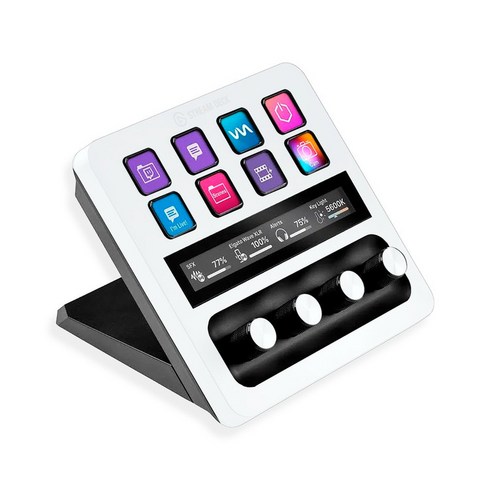 엘가토 - 엘가토 8버튼 스트림 덱 플러스 + 다이얼 LCD 컨트롤러 (블랙 or 화이트) / 공식대리점, White