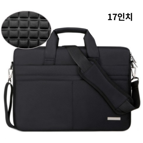 데이지아 대용량 에어백 노트북가방 17인치, 시크블랙