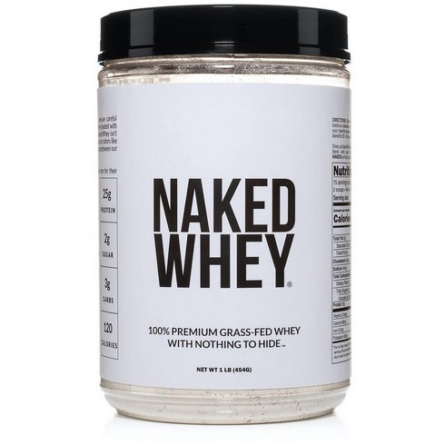 네이키드몰트 - (미국직배) 네이키드 웨이 프로틴 단백질 파우더 그래스피드 기본맛 454g Naked Grass Fed Whey Protein Powder Undenatured No Gmos, 1개