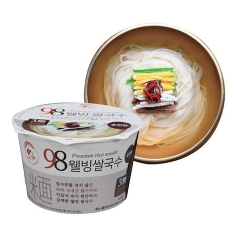 98웰빙쌀국수 순한맛 국내산쌀가루98% (92g X 12개입), 1박스