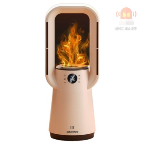 SafeDelivery 불멍 가습 날개없는 냉난방기 냉온풍기 가정용 PTC 히터 음이온, 아이보리(냉난방/가습기능)