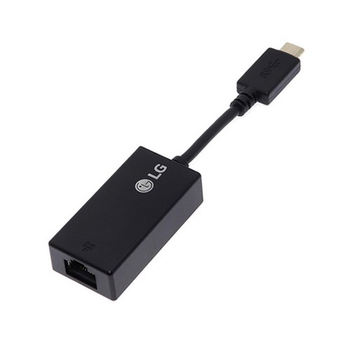[엔티와이] LG전자 정품 그램 / 울트라북 랜동글 USB TYPE-C 기가비트 1000Mbps LAN 어댑터, 1개, 블랙