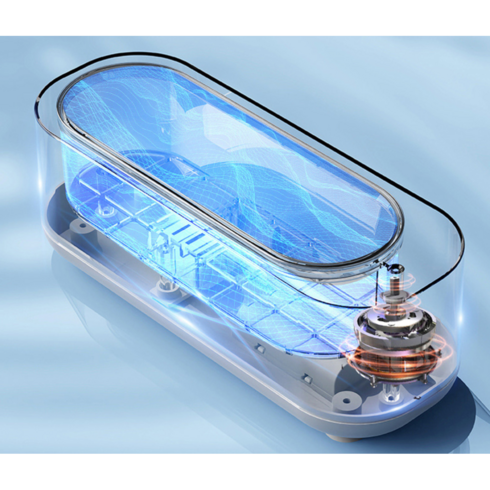 트랜드만 최신형 초음파 주얼리 안경 세척기, 1개, 화이트&그레이