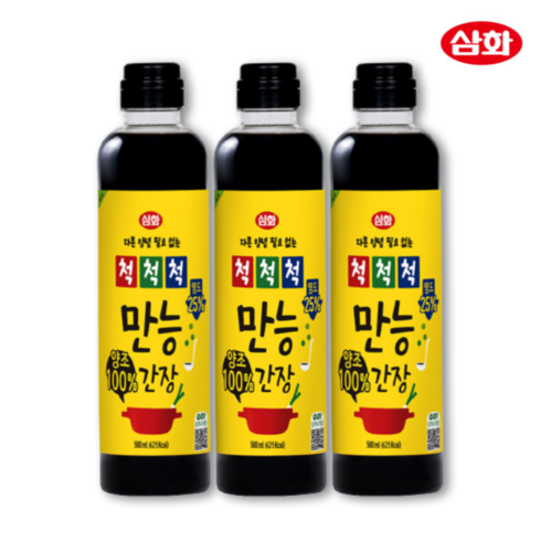 삼화식품 척척척 만능간장, 900ml, 3개