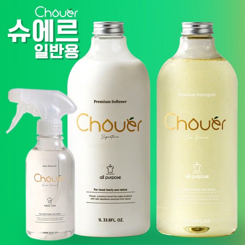 슈에르 일반용 세탁세제 + 섬유유연제 각 1L 프리미엄 고농축세탁세제, 시그니처, 1개, 1000ml