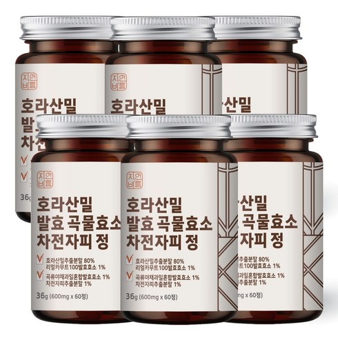 자연바름 카무트 효소 호라산밀 발효 곡물 복합효소 차전자피 자몽 오렌지 정, 60정, 36g, 6개