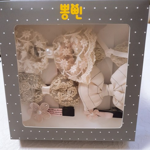 뽕삔 자수 레이스 헤어핀세트
