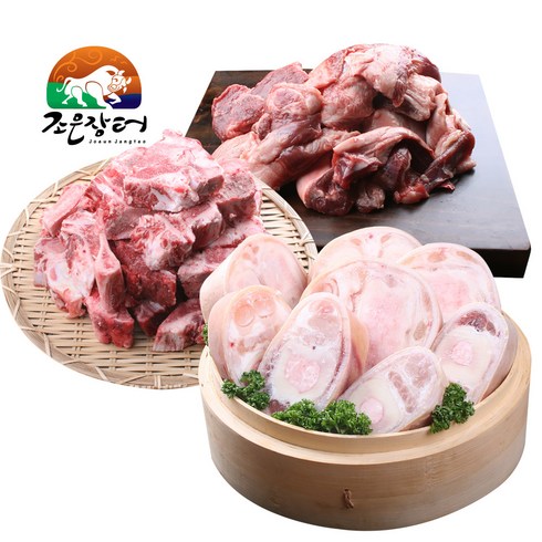 조은장터 한우 사골 우족 잡뼈 스지 도가니 4kg 이상 (옵션선택), 1세트, 우족2kg+잡뼈2kg+스지200g