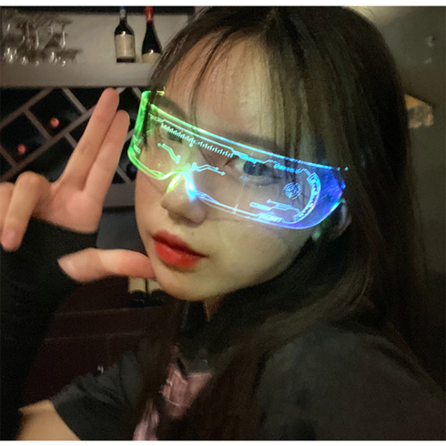 태닝고글 - 담배끊은 아저씨 사이버 LED 안경 고글, 1개