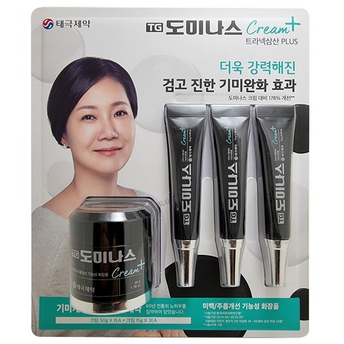 2023년 가성비 최고 도미나스크림 - 태극제약 도미나스 크림 플러스 50g+15gx3개 미백 주름개선 수분크림, 1팩