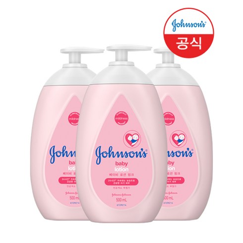 존슨즈베이비 로션 핑크, 500ml, 3개