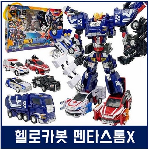 2023년 가성비 최고 펜타스톰x - 헬로카봇 로봇 펜타스톰X 중국출시품 K 변신로봇 합체로봇 팔로 변신 캅스 티라이오, 혼합색상