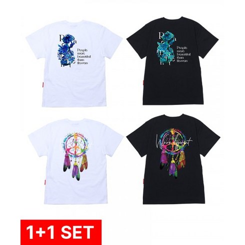 아티스트웨어 ARTISTWEAR [ATW](2pack) 디퍼런트+콜드플라워 반팔티139272