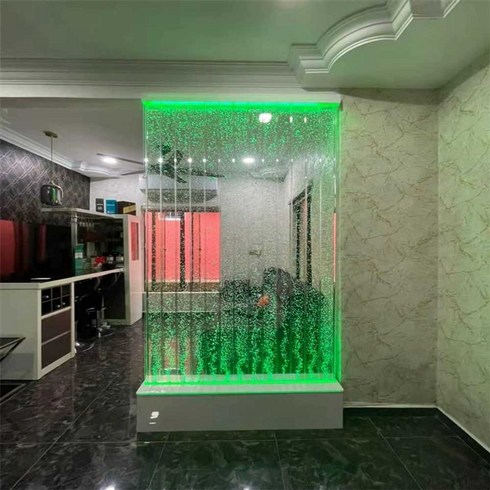 워터 파티션 장식장 물 커튼 LED 조명 업소용 벽 버블 스크린, 검정색 평면 패널 1100
