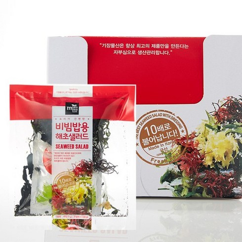 2023년 가성비 최고 리얼 다시마 해초모듬 - 기장물산 비빔밥용 해초샐러드 1박스(해초샐러드5개+비빔장5개), 없음