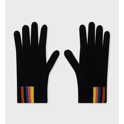 Paul Smith Merino Wool Artist Stripe Gloves M1A-410AL-M394-79-0 Black