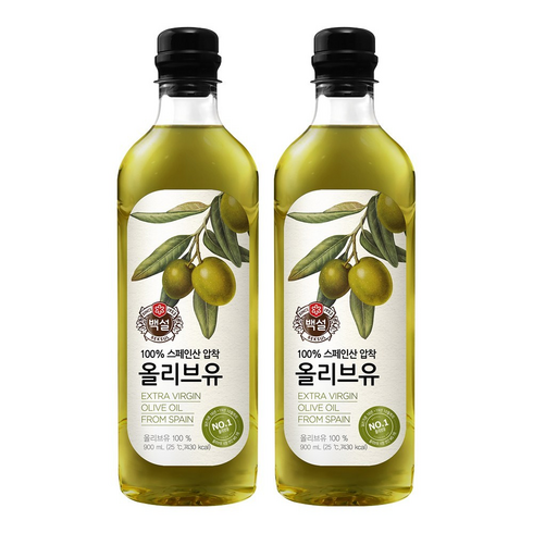 빠른 배송 백설 스페인산 압착 올리브유 900ml 2개 (기프티콘 증정)