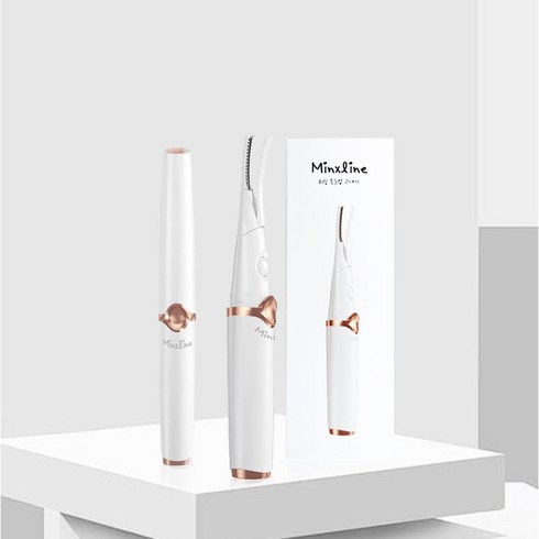 속눈썹고데기 - Minxline 충전식 미니 히팅 아이뷰러 속눈썹고데기충전식 3단계, ZB-0205, 흰색