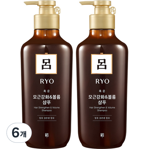 려 흑운 모근강화 볼륨케어 샴푸, 550ml, 6개