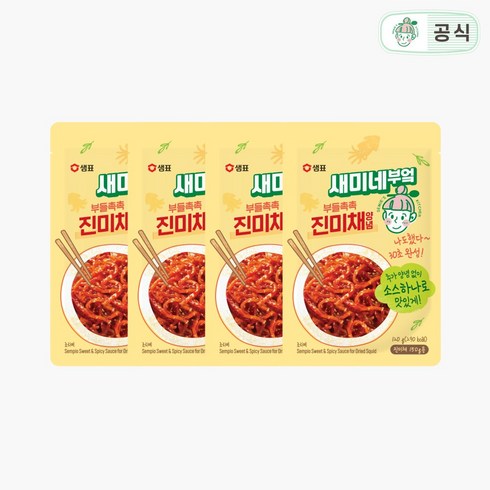 샘표 새미네부엌 진미채양념 부들촉촉 120g 4개, 120ml