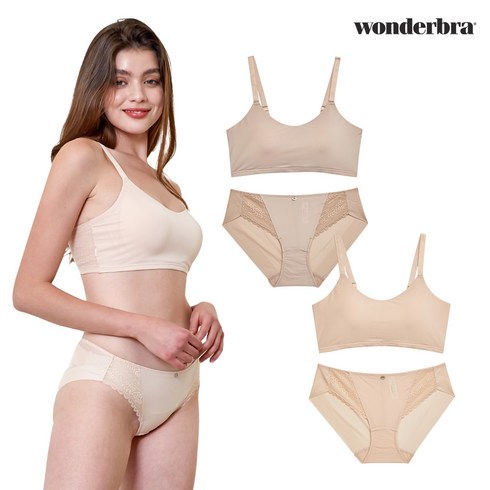 Wonderbra 원더브라 와이어리스 컴포트 데일리 2종 (브라1+팬티1)