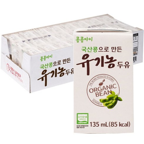 콩콩아이 유기농두유 (135mlx24팩) 국산콩으로 만든 콩콩이, 유기농두유맛, 135ml, 24개