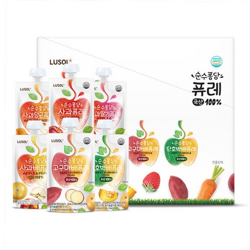 루솔 순수퐁당 퓨레 선물박스(12팩), 선택완료, 혼합12포