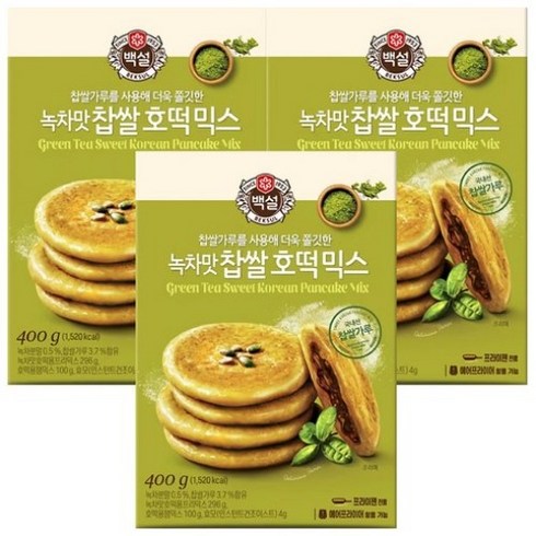 (상온)백설 녹차맛 찹쌀호떡믹스400gx3개, 400g, 3개