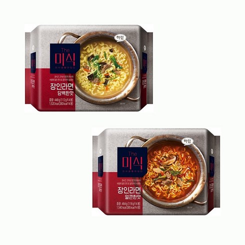 The미식 장인라면 얼큰한맛 4p + 담백한맛 4p 세트, 1세트