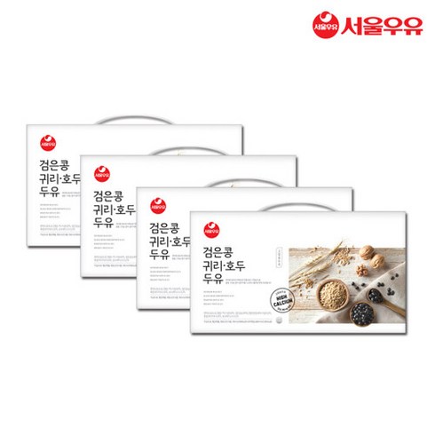 브랜드없음 [서울우유] 검은콩귀리호두두유 190mlx80팩 빨대포함, 80개, 190ml