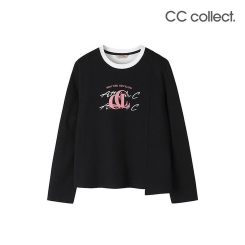 (백화점 정품)CC콜렉트 [CC콜렉트] 크롭 레터링 프린트 티셔츠BK_C221MSM002
