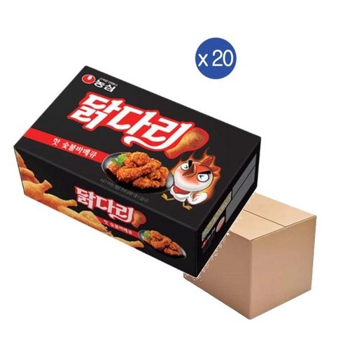 BBQ통살닭다리구이 소금10팩  매콤양념10팩 - 닭다리 핫 숯불바베큐 66g x 20개, 1.32kg, 9박스