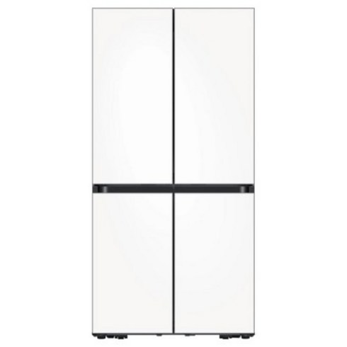 삼성전자 비스포크 4도어 냉장고 글라스 키친핏 615L 방문설치, 새틴 화이트, RF60C9013W6