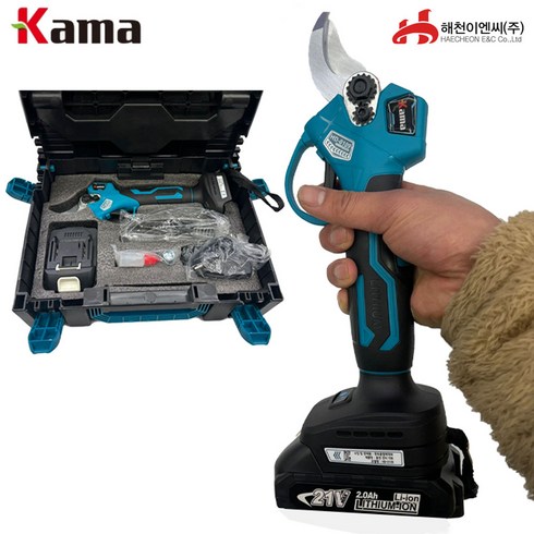KAMA 일제날 카마 HD-0109 HD-0109 충전전지가위 풀세트 마끼다 배터리호환가능 전동, 1대