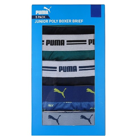 청소년드로즈 - PUMA 푸마 주니어 남아 드로즈 브리프 박스 사각 5매 세트