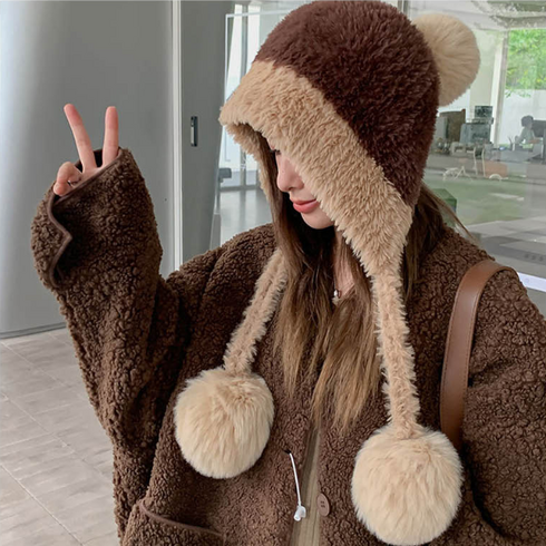 보송보송 투톤 벙거지 귀달이 버킷햇