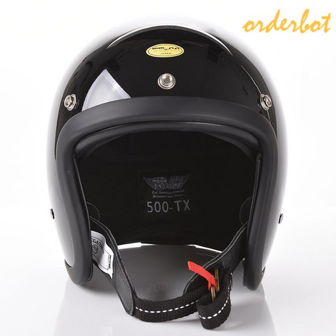 오더봇 티티앤코 TT&CO 500tx 헬멧 클래식 바이크 스쿠터 베스파 할리 데이비슨 슈퍼커브 경량 오픈 하프 페이스, 유광블랙(프레임 블랙), L(57~58cm), 추가상품 미선택