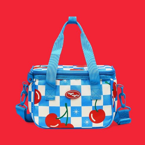 2023년 가성비 최고 위글위글보냉백 - 위글위글보냉백 체리블루체크 투웨이 쿨러백 미디엄 22.5x16.3x17cm, 체리 M