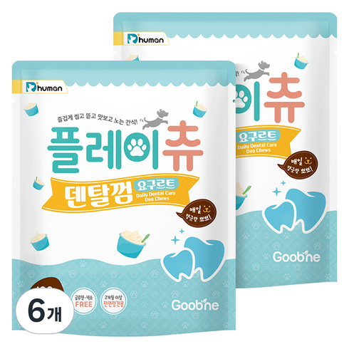 듀먼 강아지 플레이츄 덴탈껌 10p, 요구르트, 100g, 6개