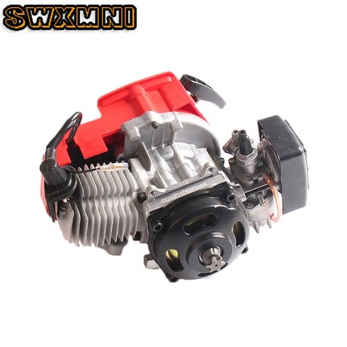 엔진킥보드 오토바이 47cc 49cc 2 Stroke Pull Start Engine Motor For Mini Go Kart Dirt Bike 가솔린 스쿠터 ATV Pocket, [01] red