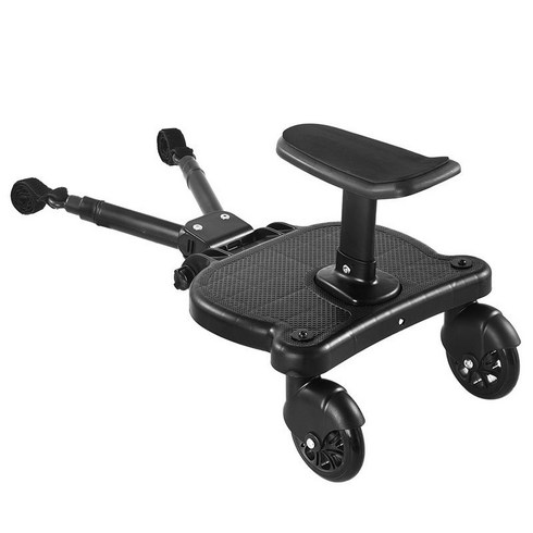 유모차보조발판 - 버기보드 유모차 보조발판 보조의자 라이더 바퀴 휠, 1개, 유모차 보조 의자 - 블랙