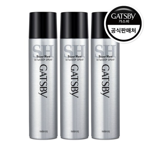 남자헤어스프레이 - 갸스비 셋앤킵 슈퍼하드 헤어스프레이, 300ml, 3개