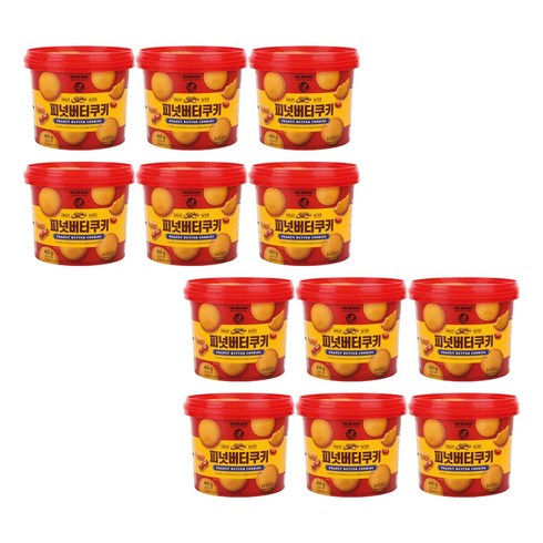 노브랜드 피넛 버터쿠키 간식 400g 12통, 12개