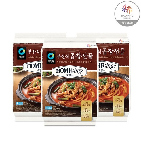 청어람곱창전골 - 청정원 호밍스 부산식 곱창전골 760gX3, 3개, 760g