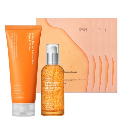 마린아스타잔틴 - [성분에디터] 아스타잔틴 대용량 크림 150g+세럼 80ml+마스크팩 5매, 상세 설명 참조
