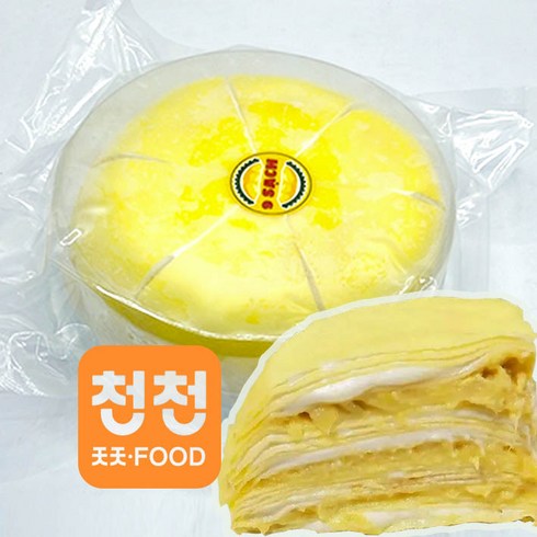 두리안나무 - 대신글로벌- 수입 두리안 케이크 천층 두리안 케잌 600g, 1개